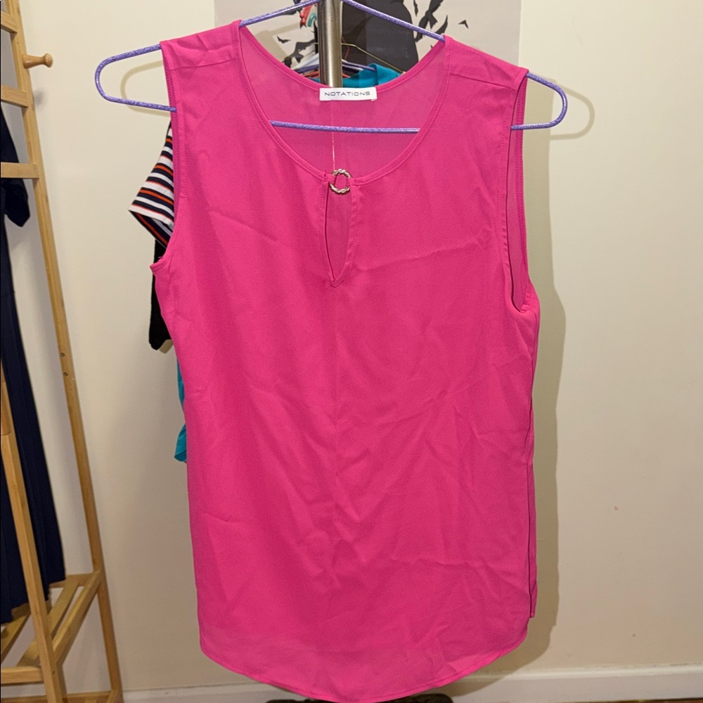 Notations Fuchsia Sleeveless Blouse